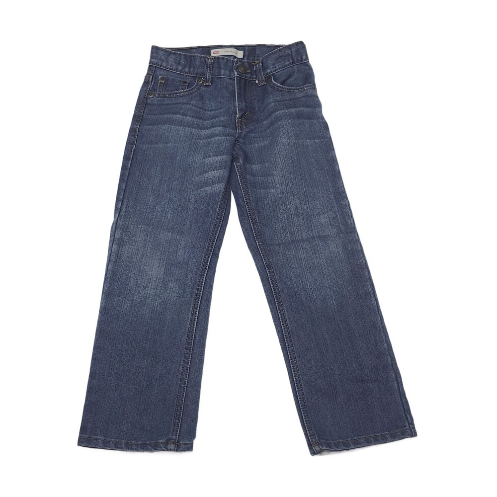 Levi's Boys 505 Regular Fit Jeans Size 7 Reg Blue Adjustable Waist Denim